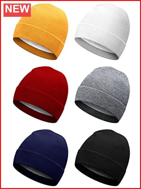 6 Pack Satin Lined Beanie Hats Winter Skull Cap for Outdoor Activities main image 4